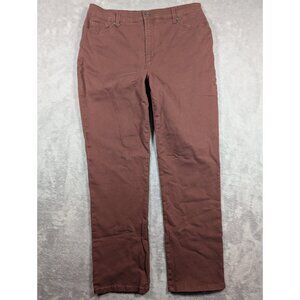 Gloria Vanderbilt Amanda Jeans Womens Size 14 Red High Rise Shaping Straight Fit
